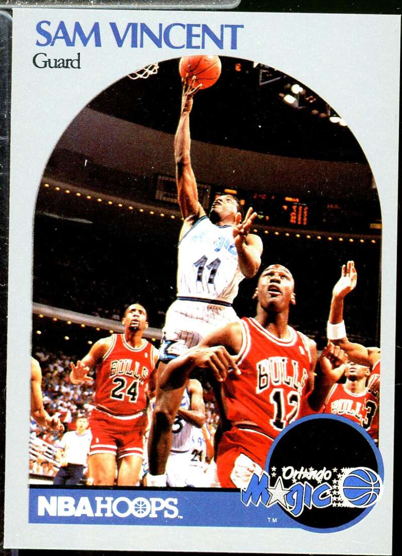 Sam Vincent/(Shows Michael Jordan) Card 1990-91 Hoops #223A  Image 1