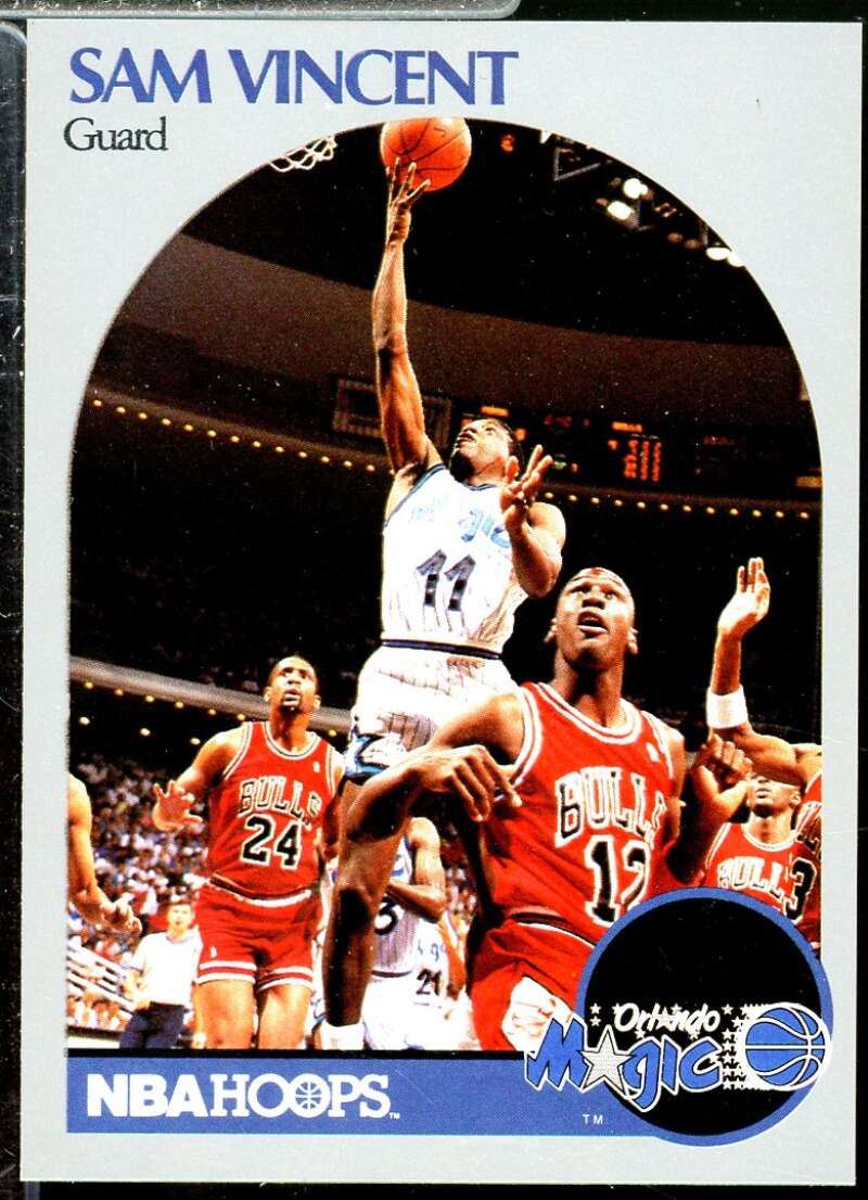 Sam Vincent/(Shows Michael Jordan) Card 1990-91 Hoops #223A  Image 1