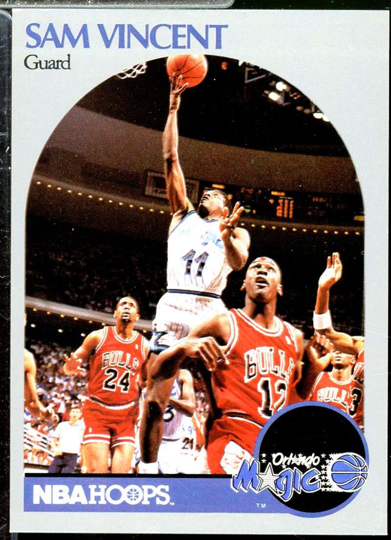 Sam Vincent/(Shows Michael Jordan) Card 1990-91 Hoops #223A  Image 1