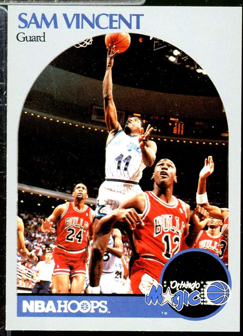 Sam Vincent/(Shows Michael Jordan) Card 1990-91 Hoops #223A  Image 1