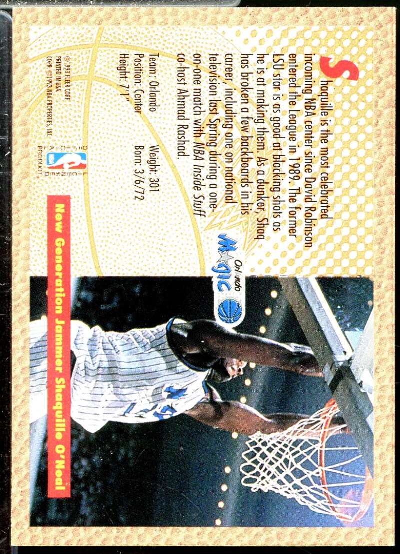 Shaquille O'Neal SD Rookie Card 1992-93 Fleer Tony's Pizza #68  Image 2