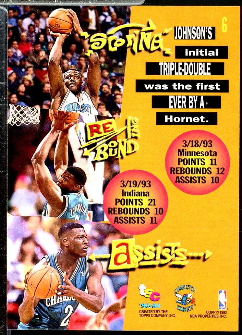 Larry Johnson TD Card 1993-94 Stadium Club First Day Issue #6  Image 2