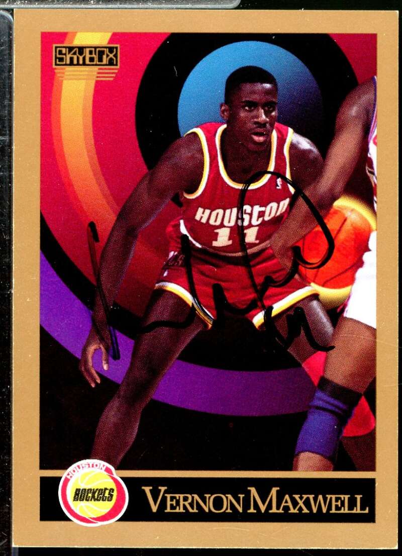 Vernon Maxwell In Person Autograph Card 1990-91 SkyBox #109  Image 1