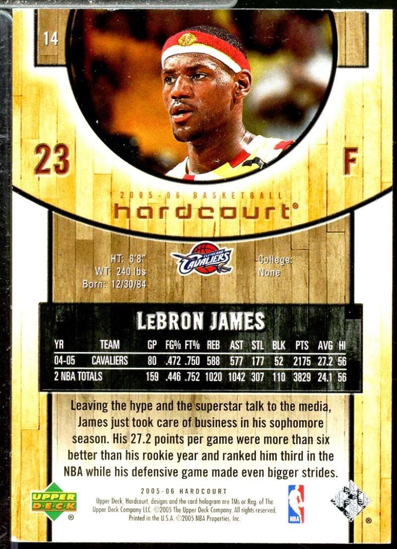 LeBron James Card 2005-06 Upper Deck Hardcourt #14  Image 2