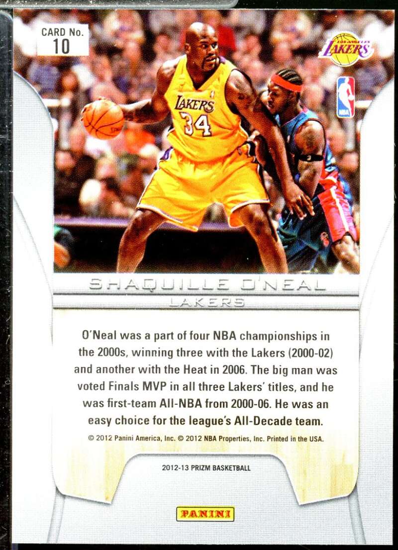 Shaquille O'Neal Card 2012-13 Panini Prizm Finalists #10  Image 2