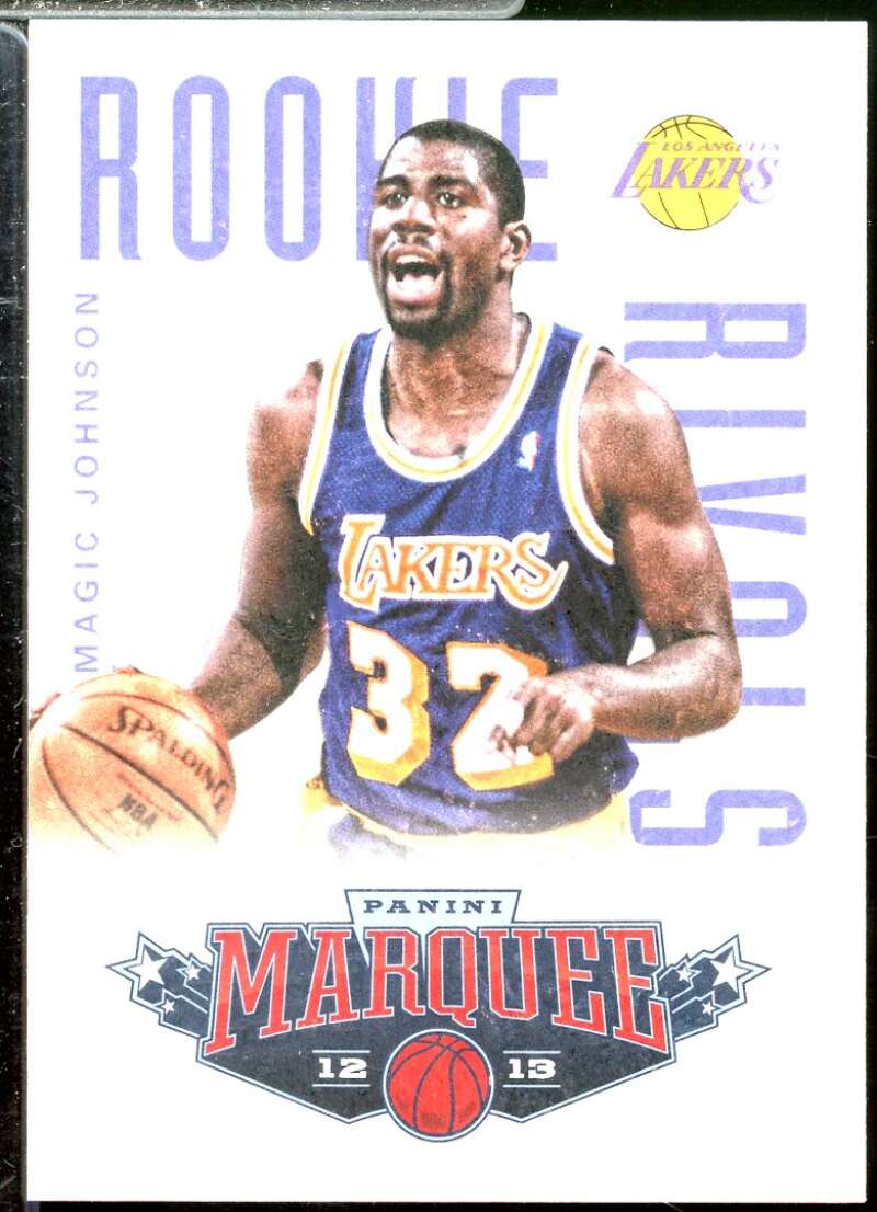 Magic Johnson/Larry Bird Card 2012-13 Panini Marquee Rookie Rivals Leather #14  Image 1