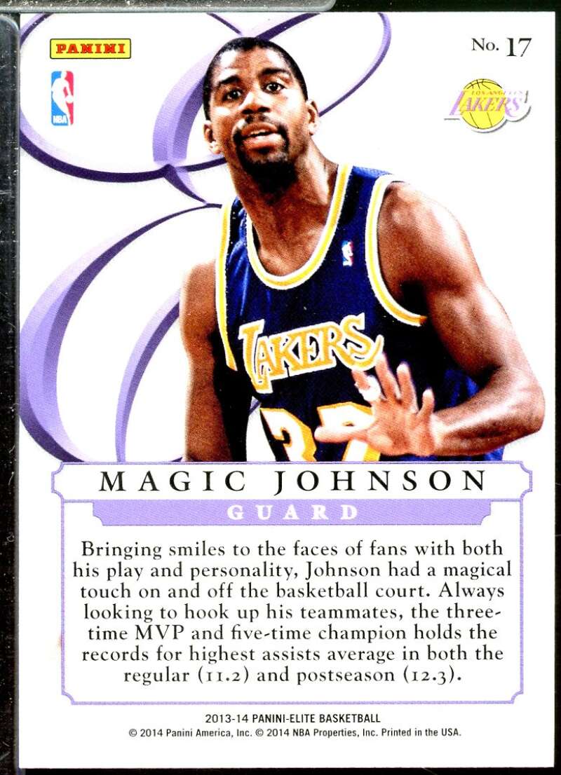 Magic Johnson Card 2013-14 Elite Series Inserts #17  Image 2