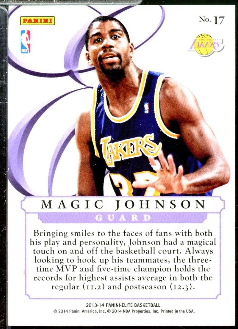 Magic Johnson Card 2013-14 Elite Series Inserts #17  Image 2