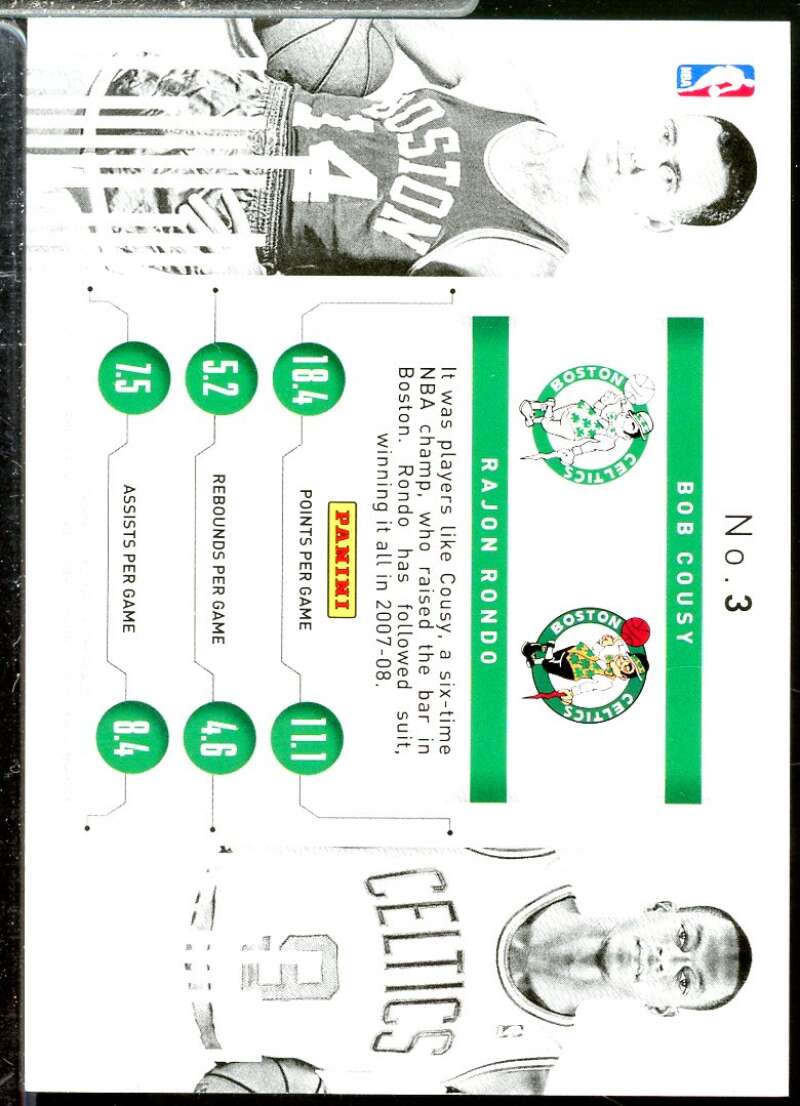 Bob Cousy/Rajon Rondo Card 2014-15 Prestige Connections #3  Image 2