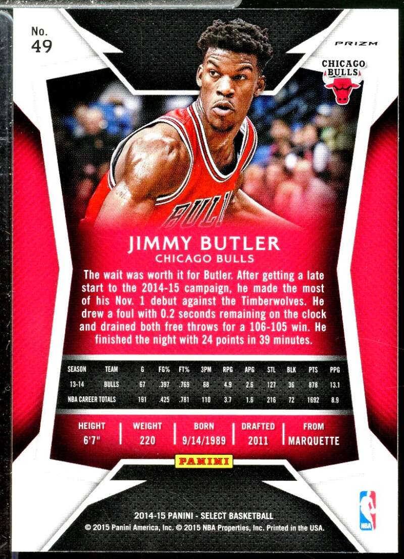 Jimmy Butler CON Card 2014-15 Select Prizms Silver #49  Image 2