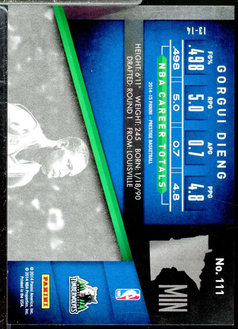 Gorgui Dieng Card 2014-15 Prestige Premium Bonus Shots Gold (4/10) #111  Image 2