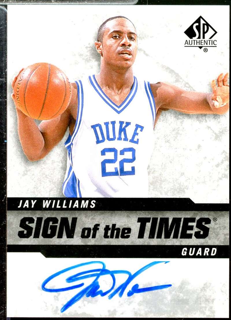 Jay Williams Card 2014-15 SP Authentic Sign of the Times #SOTWI  Image 1