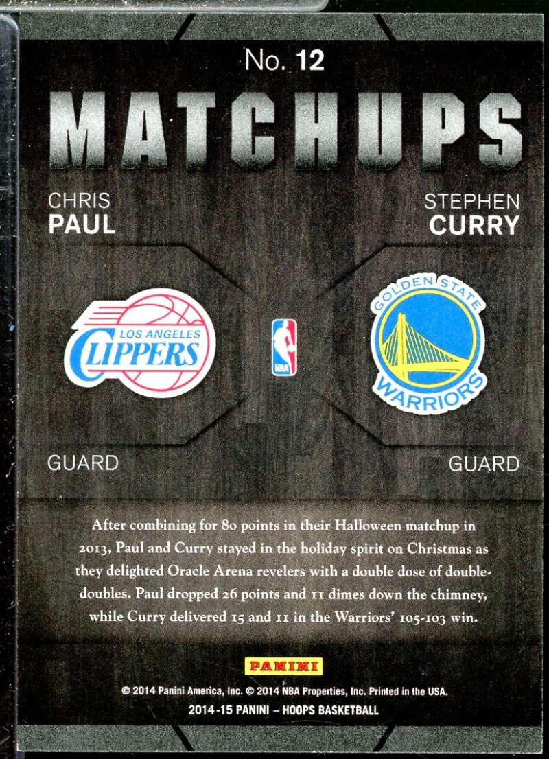 Stephen Curry/Chris Paul Card 2014-15 Hoops Matchups #12  Image 2