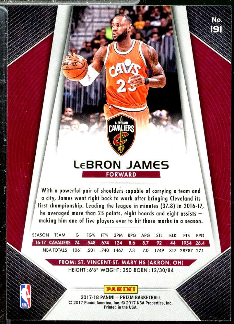 LeBron James Card 2017-18 Panini Prizm #191  Image 2