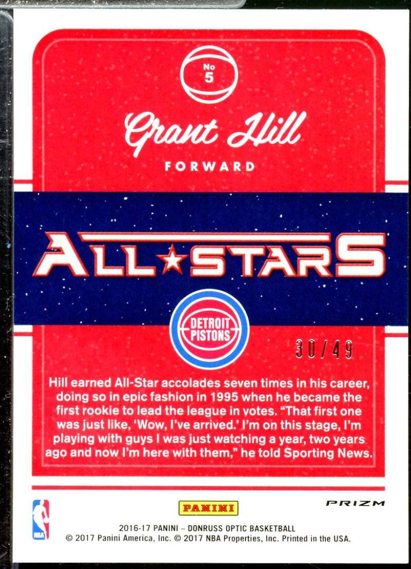 Grant Hill Card 2016-17 Donruss Optic All-Stars Blue (30/49) #5  Image 2