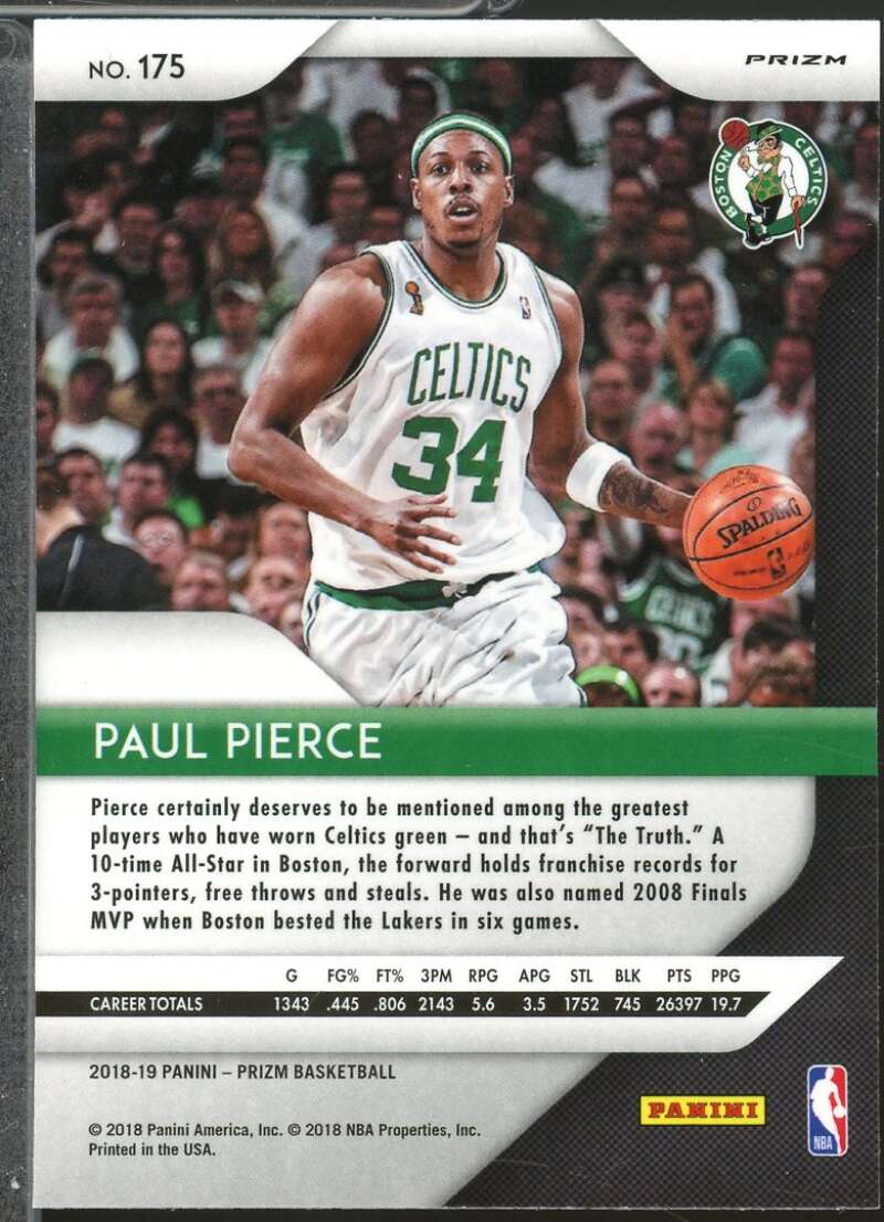 Paul Pierce Card 2018-19 Panini Prizm Prizms Silver #175  Image 2