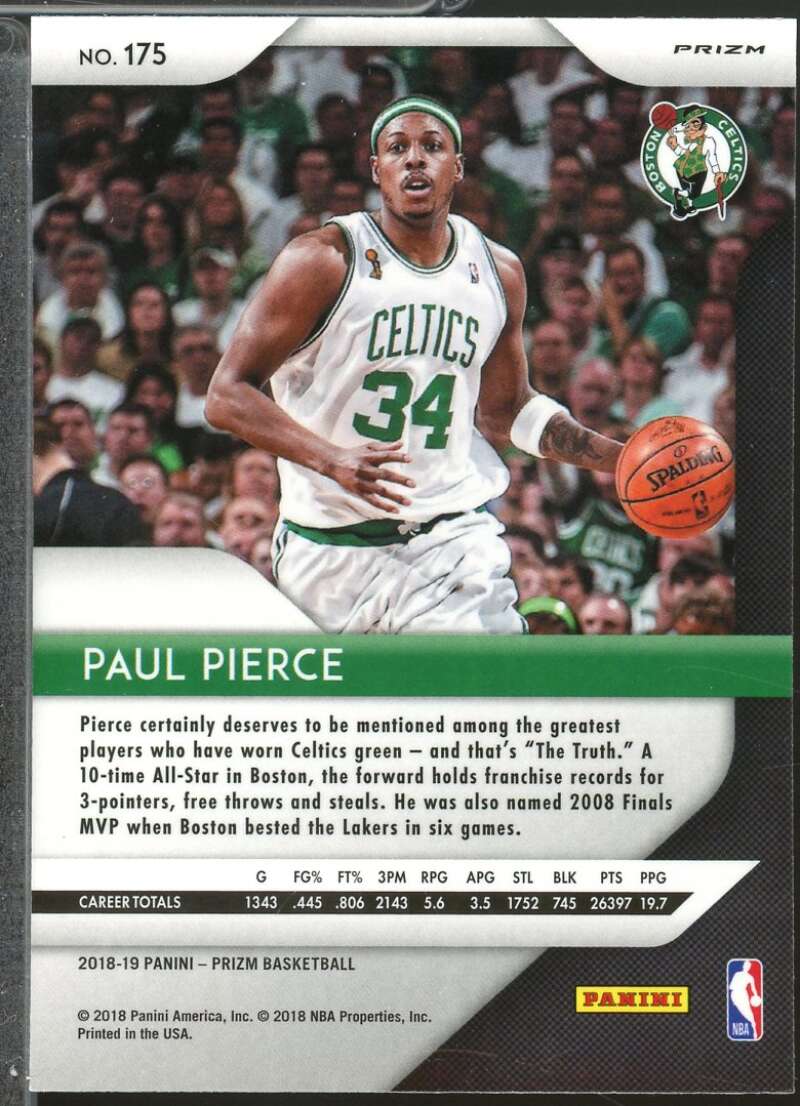 Paul Pierce Card 2018-19 Panini Prizm Prizms Silver #175  Image 2