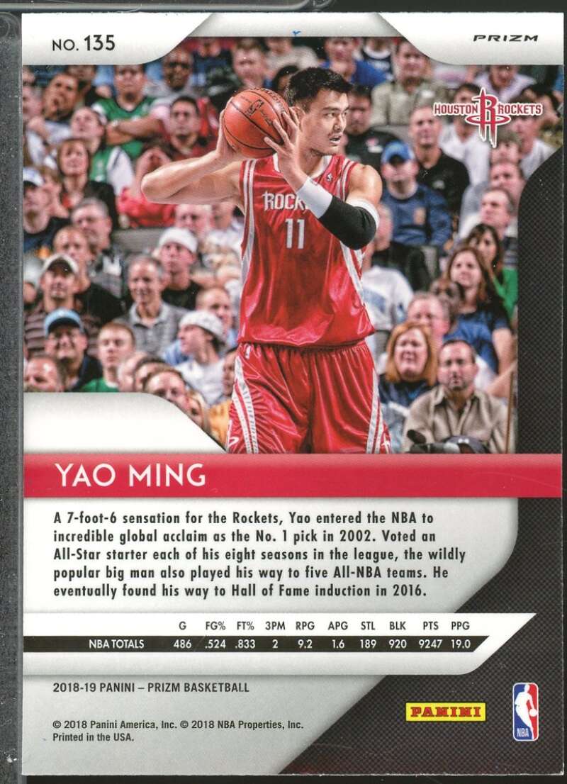 Yao Ming Card 2018-19 Panini Prizm Prizms Silver #135  Image 2