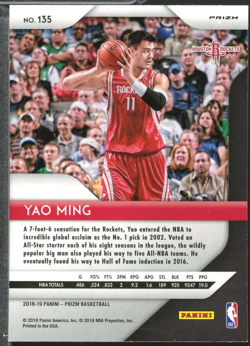 Yao Ming Card 2018-19 Panini Prizm Prizms Silver #135  Image 2