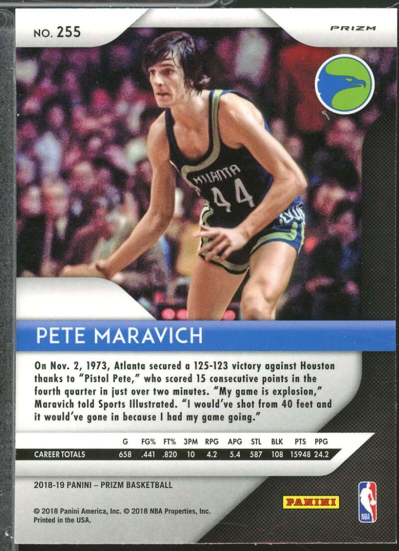 Pete Maravich Card 2018-19 Panini Prizm Prizms Silver #255  Image 2