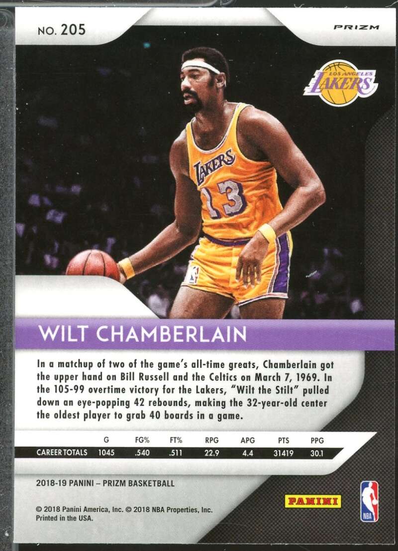 Wilt Chamberlain Card 2018-19 Panini Prizm Prizms Green #205  Image 2