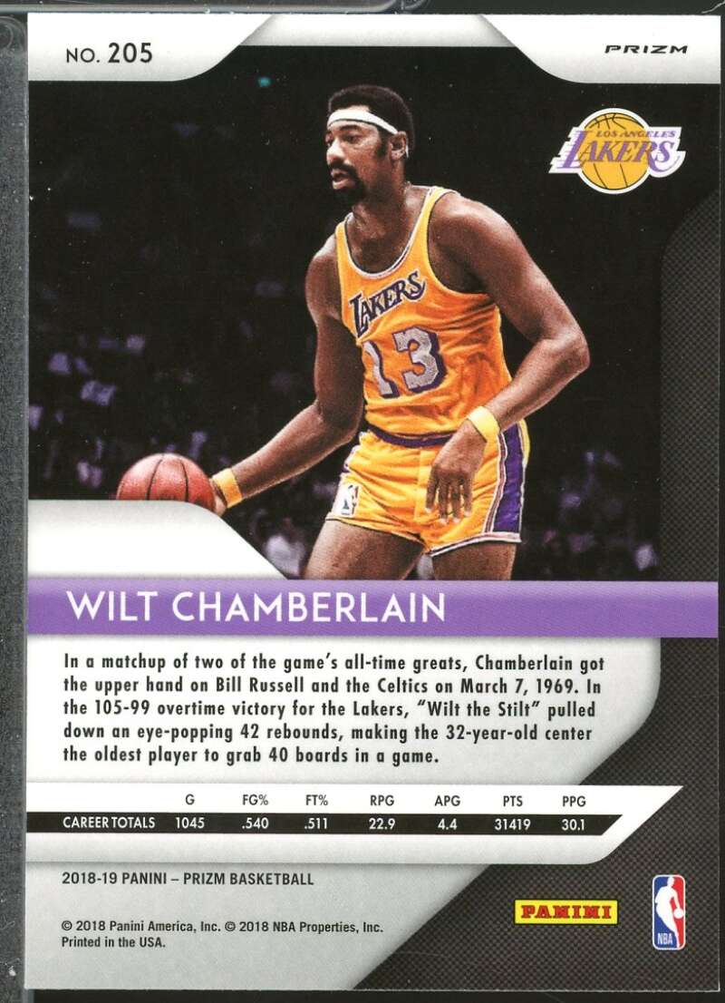 Wilt Chamberlain Card 2018-19 Panini Prizm Prizms Green #205  Image 2
