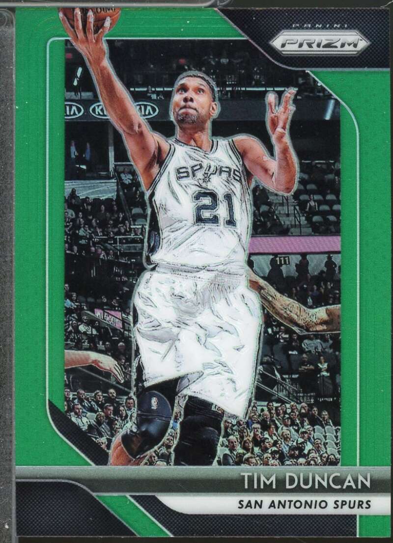 Tim Duncan Card 2018-19 Panini Prizm Prizms Green #225  Image 1