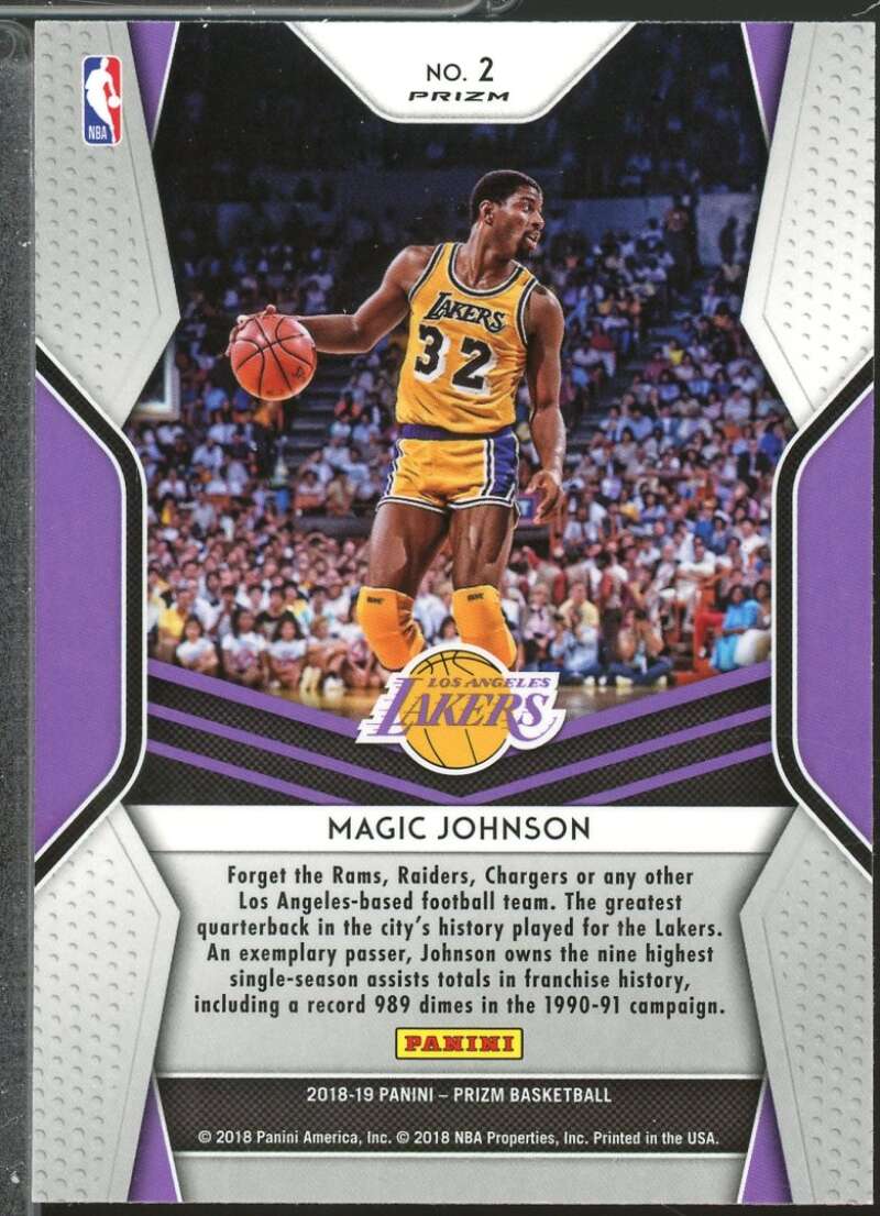 Magic Johnson Card 2018-19 Panini Prizm Dominance Prizms Green #2  Image 2