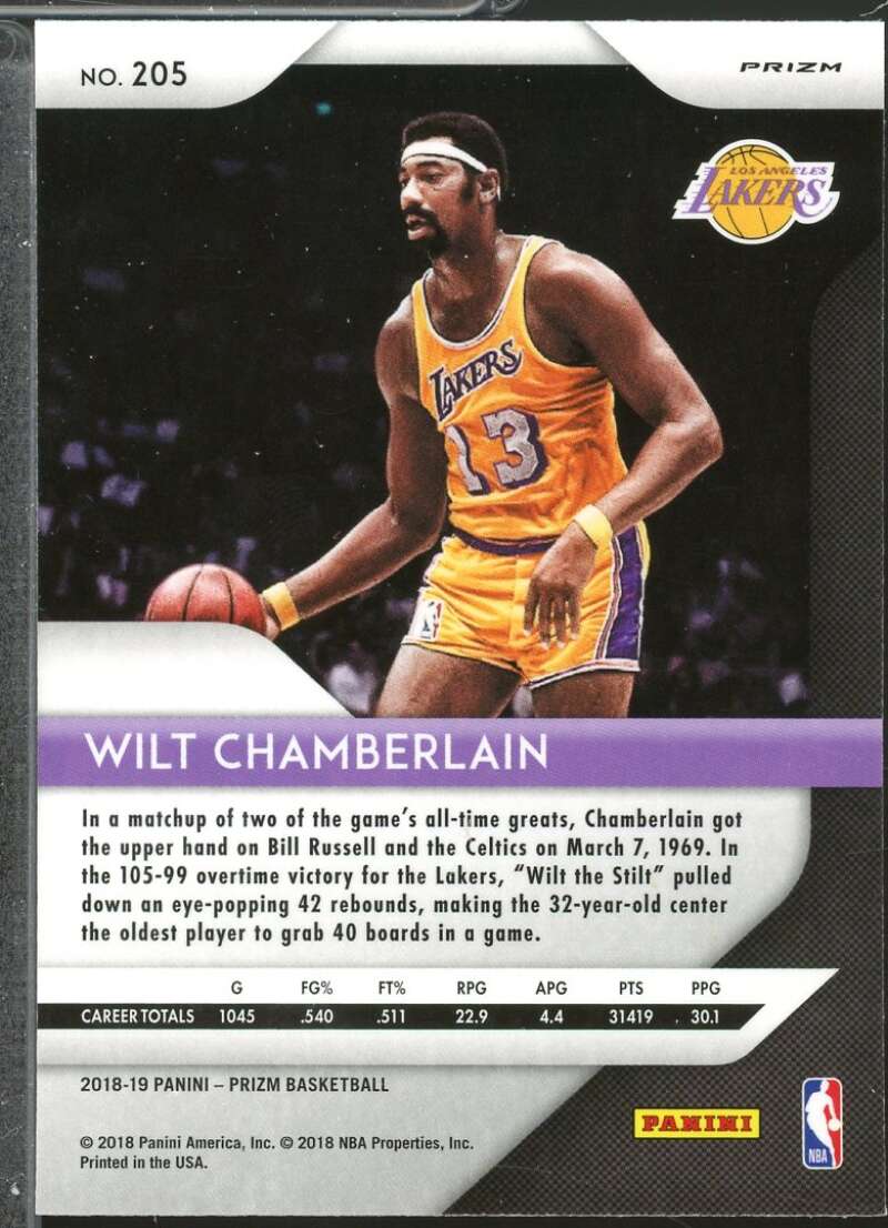 Wilt Chamberlain Card 2018-19 Panini Prizm Prizms Pink Ice #205  Image 2