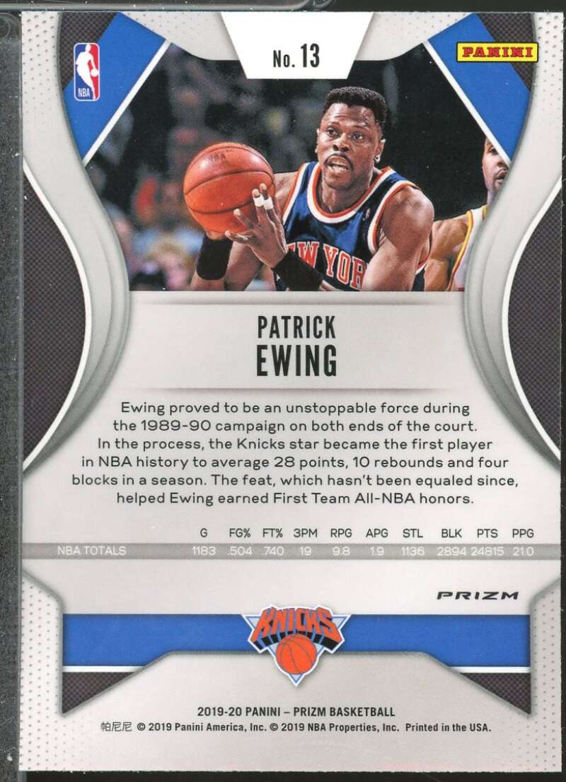 Patrick Ewing Card 2019-20 Panini Prizm Prizms Silver #13  Image 2