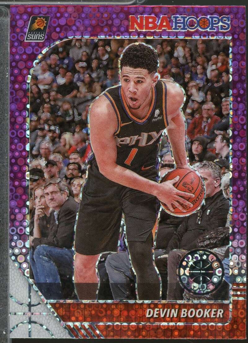 Devin Booker Card 2019-20 Hoops Premium Stock Prizms Purple Disco #149  Image 1