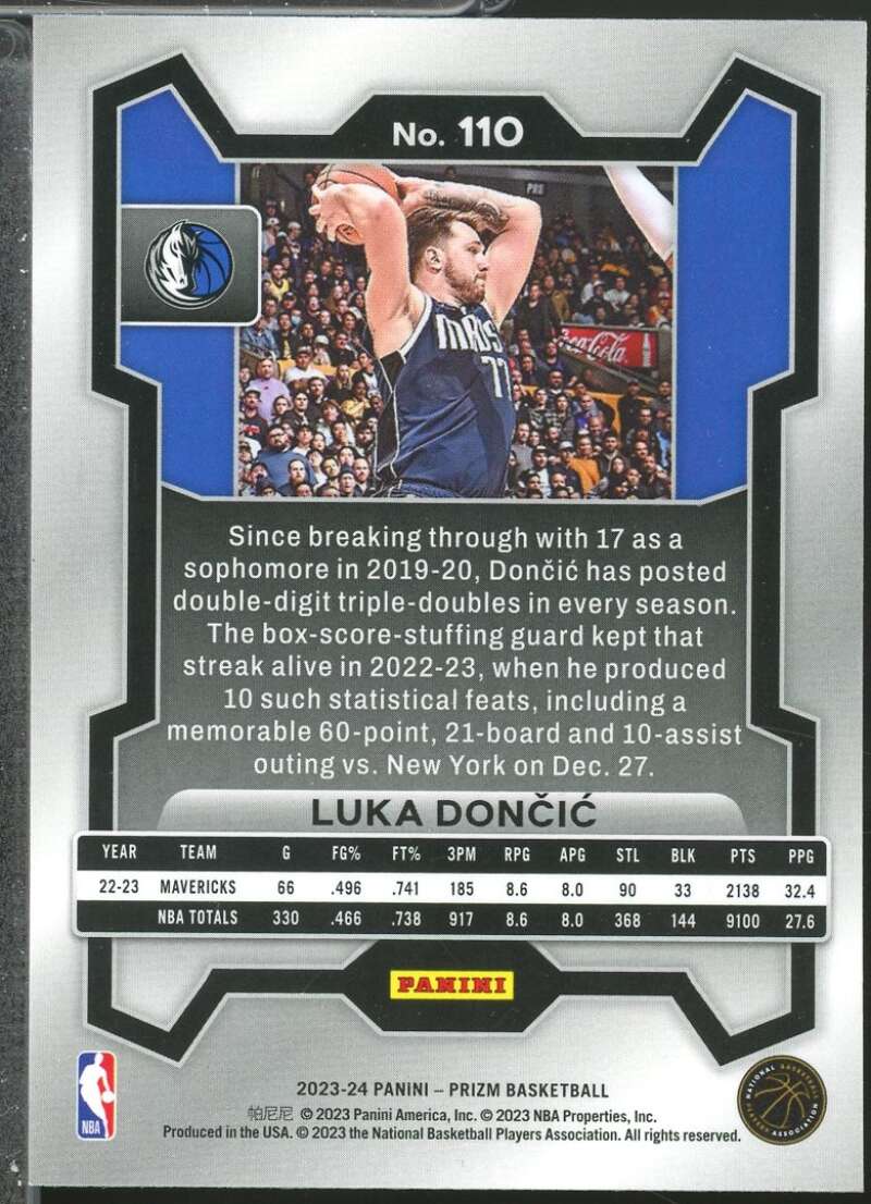 Luka Doncic Card 2023-24 Panini Prizm #110  Image 2