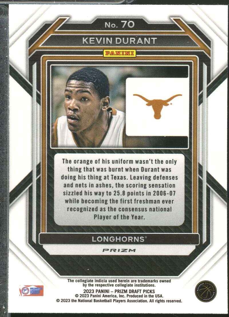 Kevin Durant Card 2023-24 Panini Prizm Draft Picks Prizms Silver #70  Image 2