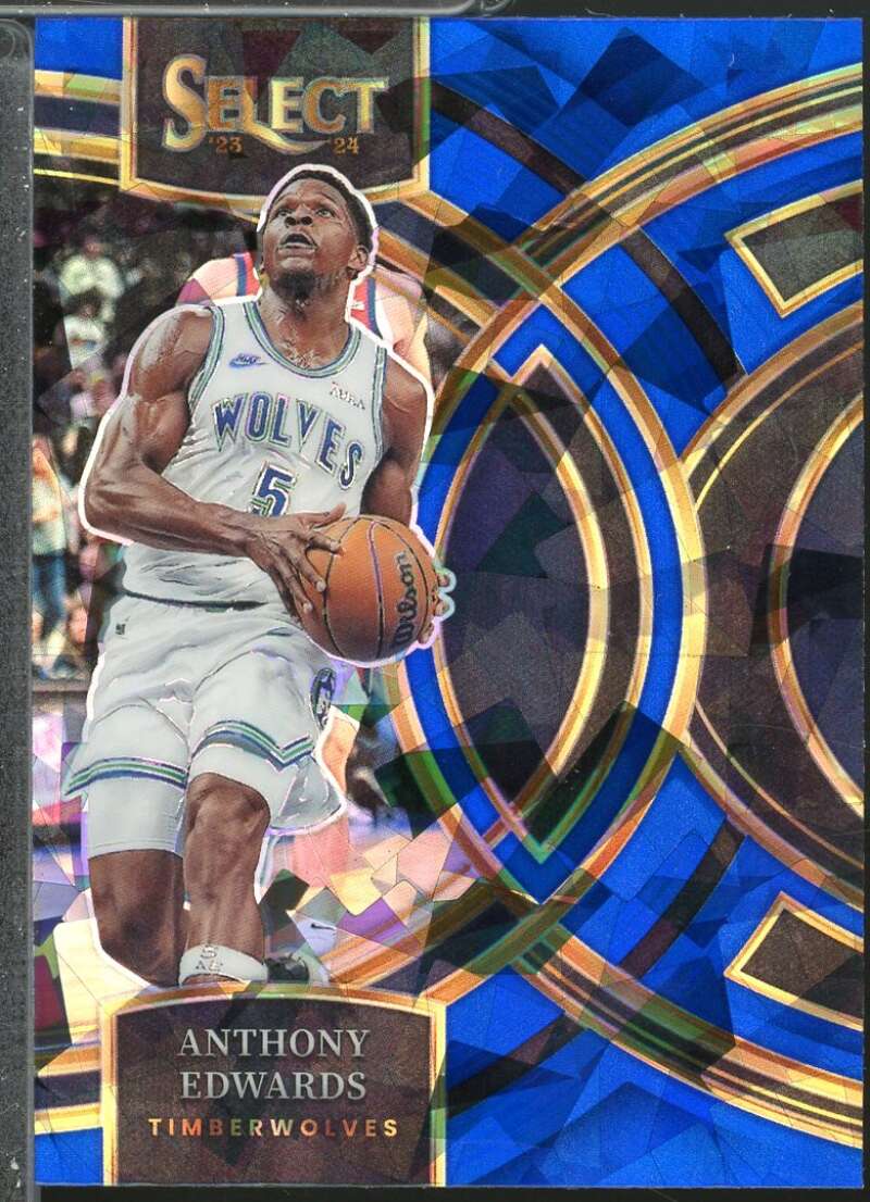 Anthony Edwards Card 2023-24 Select Prizms Blue Cracked Ice #164  Image 1