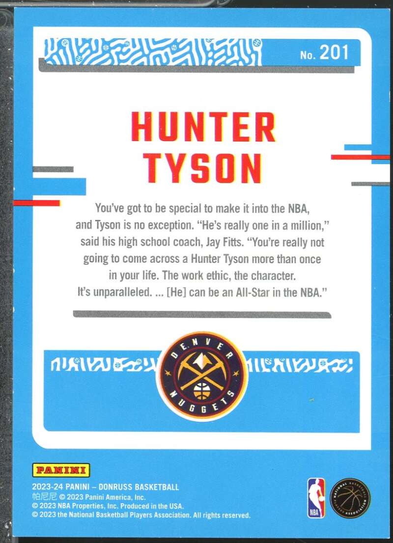 Hunter Tyson Rookie Card 2023-24 Donruss Choice Blue (48/49) #201  Image 2