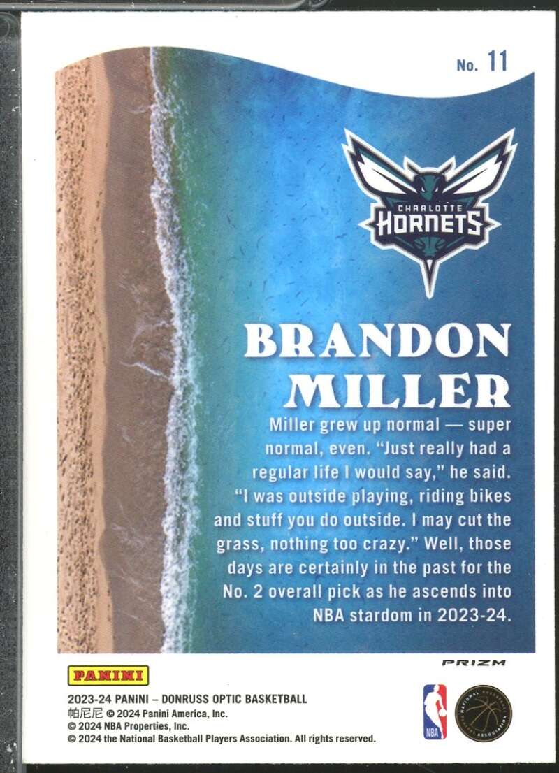 Brandon Miller Rookie Card 2023-24 Donruss Optic Splash Purple #11  Image 2