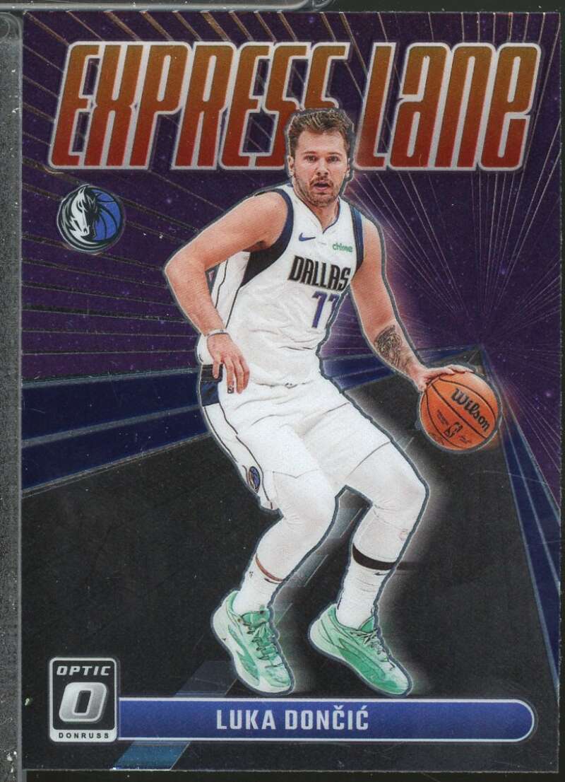 Luka Doncic Card 2023-24 Donruss Optic Express Lane Purple #13  Image 1