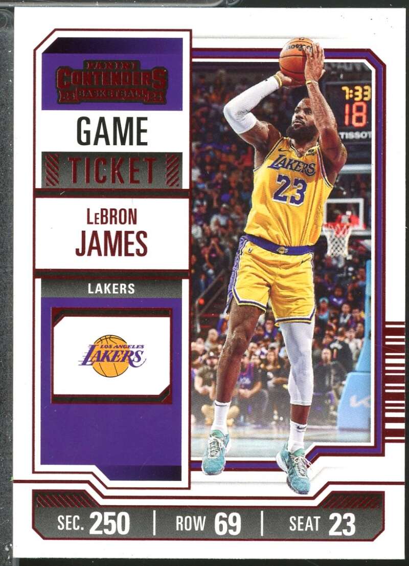 LeBron James Card 2023-24 Panini Contenders Game Ticket Red #46  Image 1