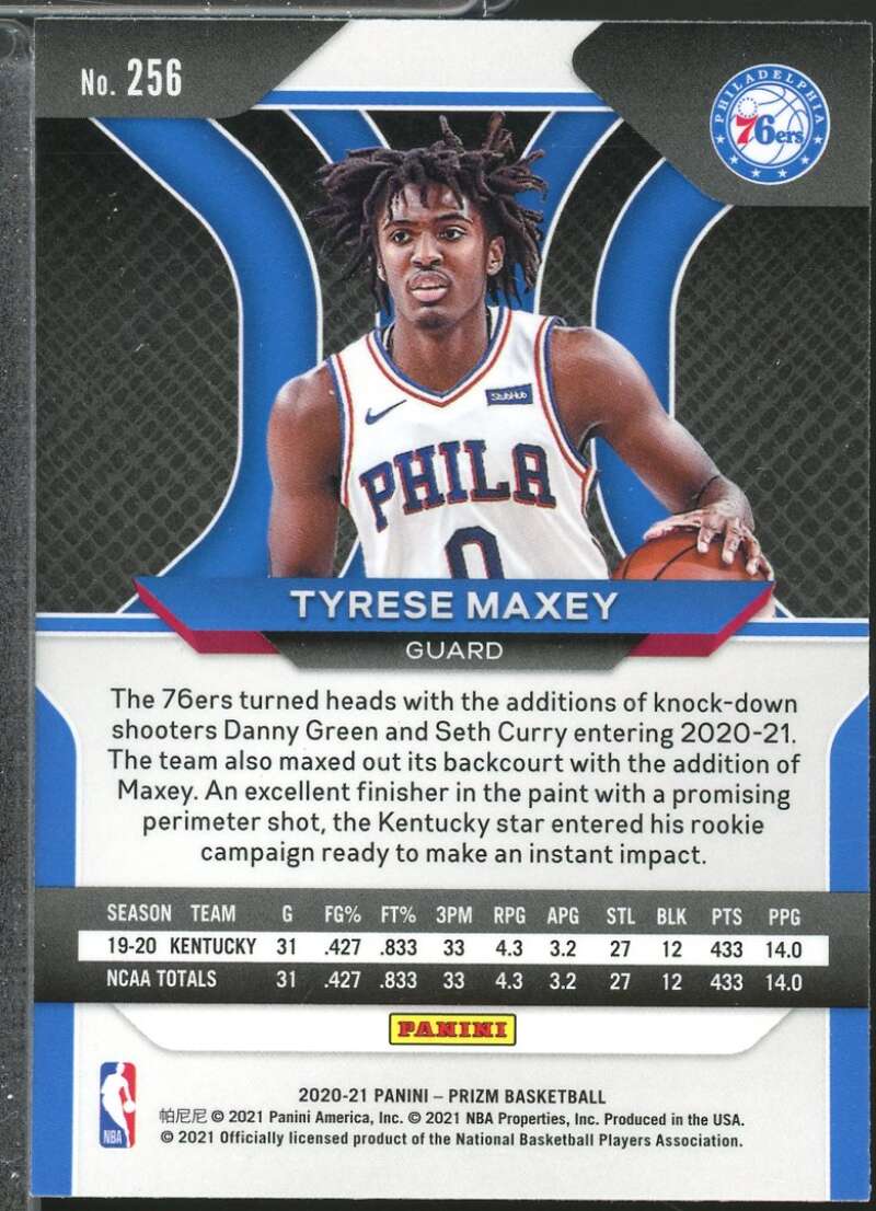 Tyrese Maxey Rookie Card 2020-21 Panini Prizm #256  Image 2