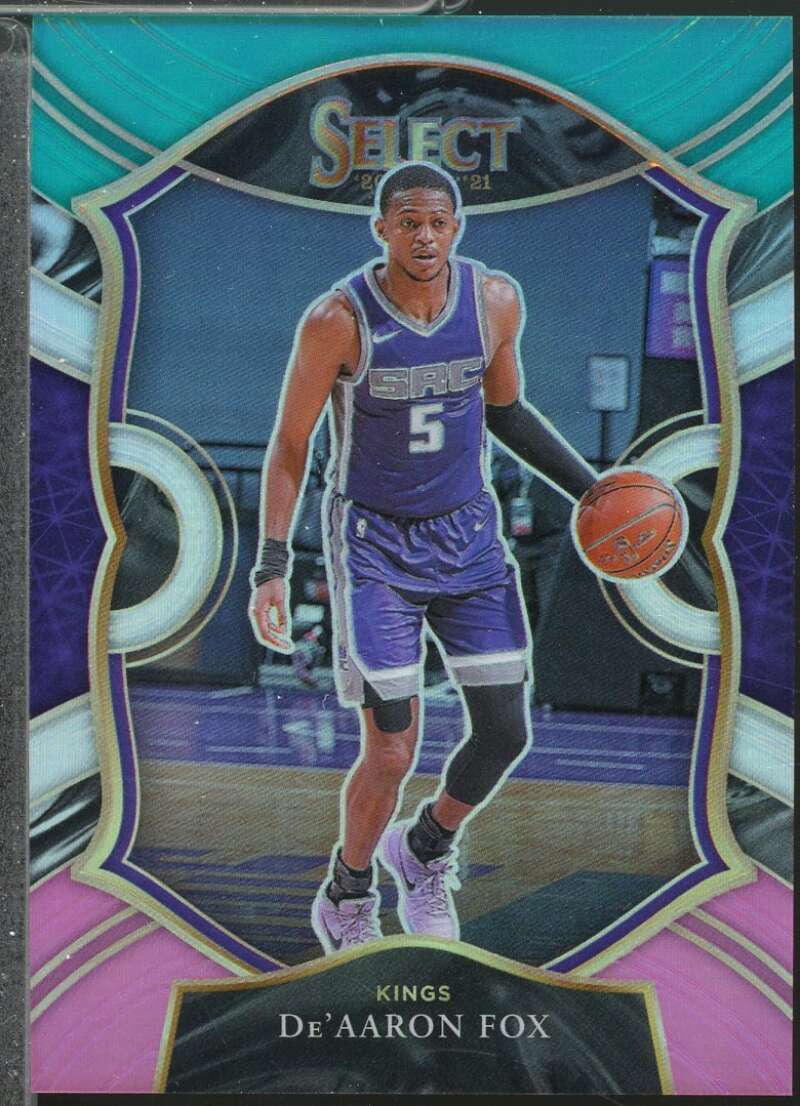 De'Aaron Fox Card 2020-21 Select Prizms Teal White Pink (18/49) #32  Image 1