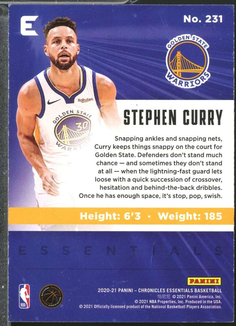 Stephen Curry/Essentials Card 2020-21 Panini Chronicles Green #231  Image 2