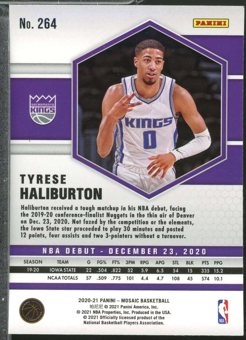 Tyrese Haliburton Rookie Card 2020-21 Panini Mosaic #264  Image 2