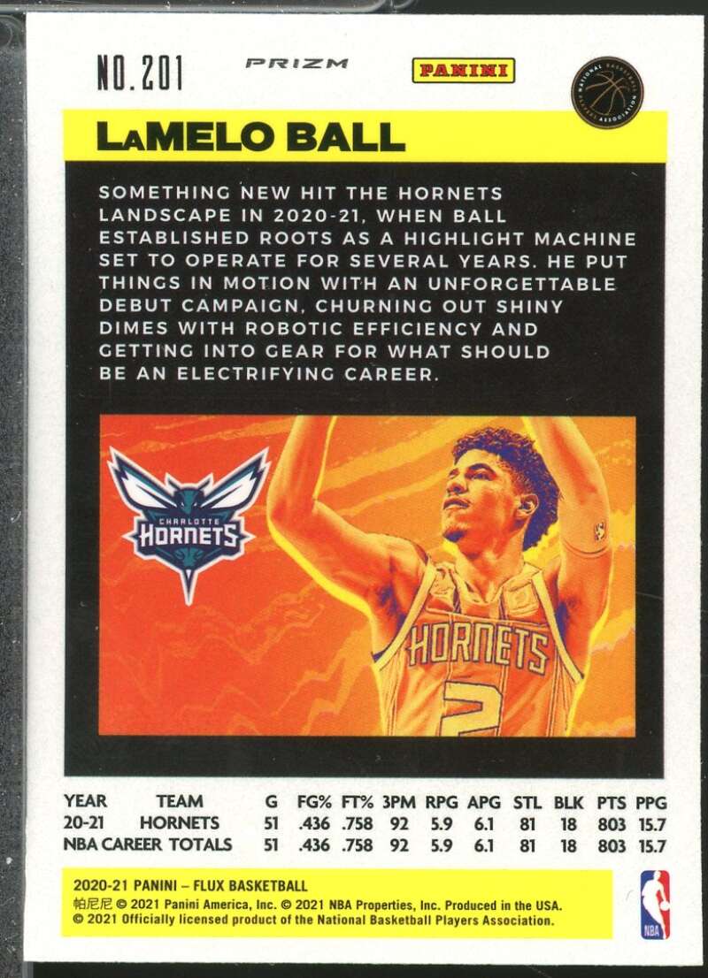 LaMelo Ball Rookie Card 2020-21 Panini Flux Factory Pulsar #201  Image 2