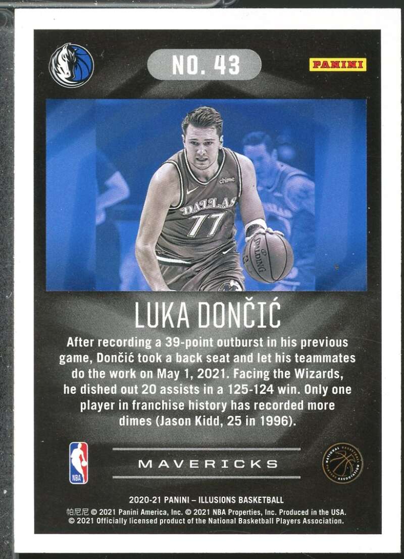 Luka Doncic Card 2020-21 Panini Illusions #43  Image 2