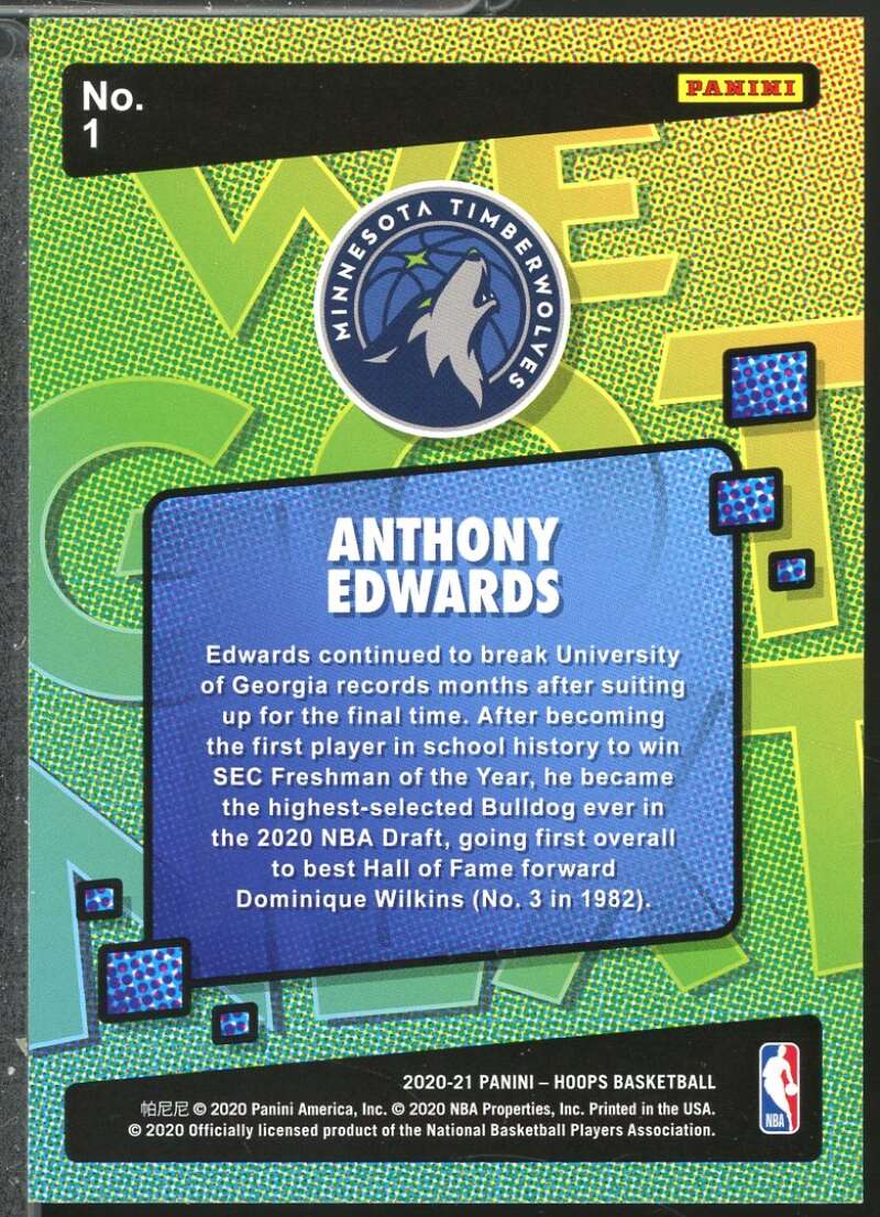 Anthony Edwards Rookie Card 2020-21 Hoops We Got Next Holo #1  Image 2