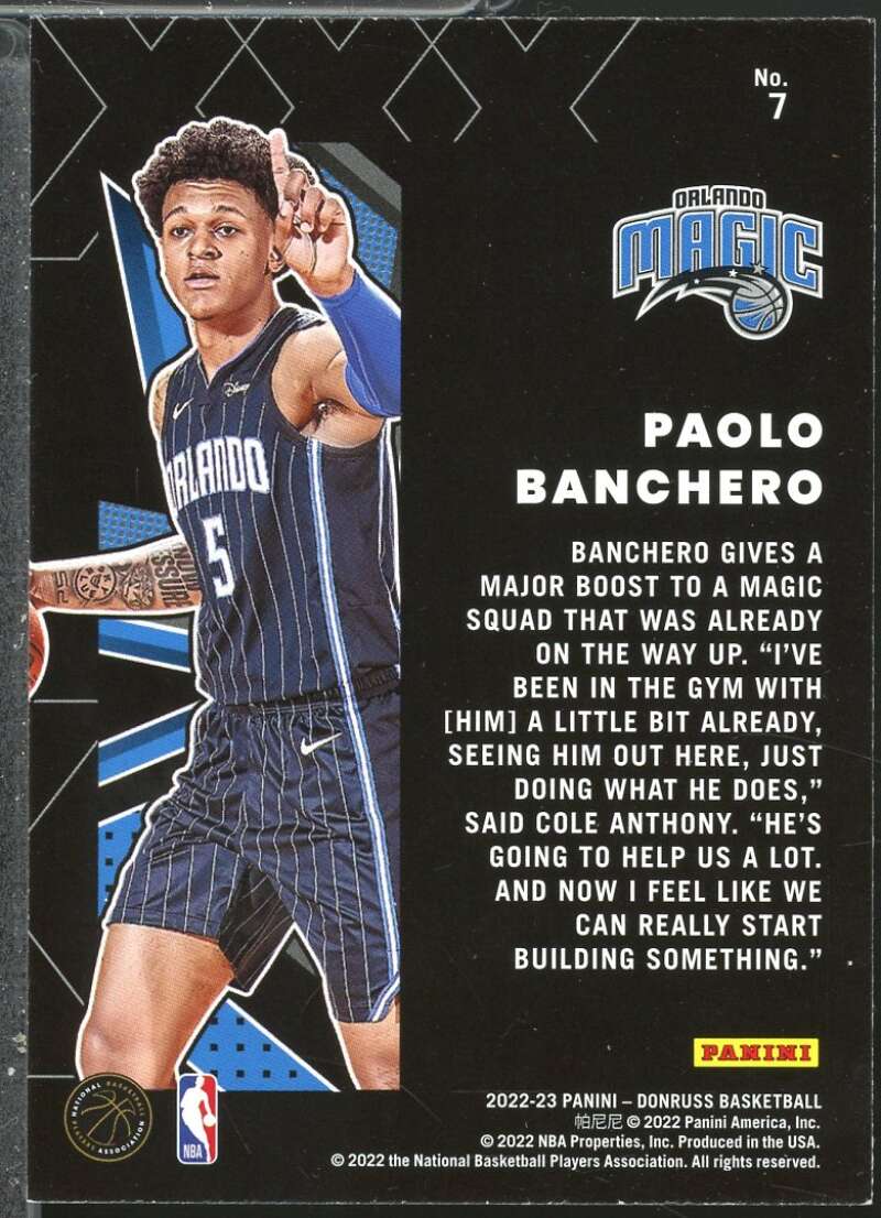 Paolo Banchero Rookie Card 2022-23 Donruss Great X-Pectations #7  Image 2