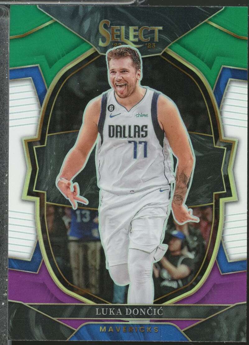 Luka Doncic Card 2022-23 Select Prizms Green White Purple #51  Image 1