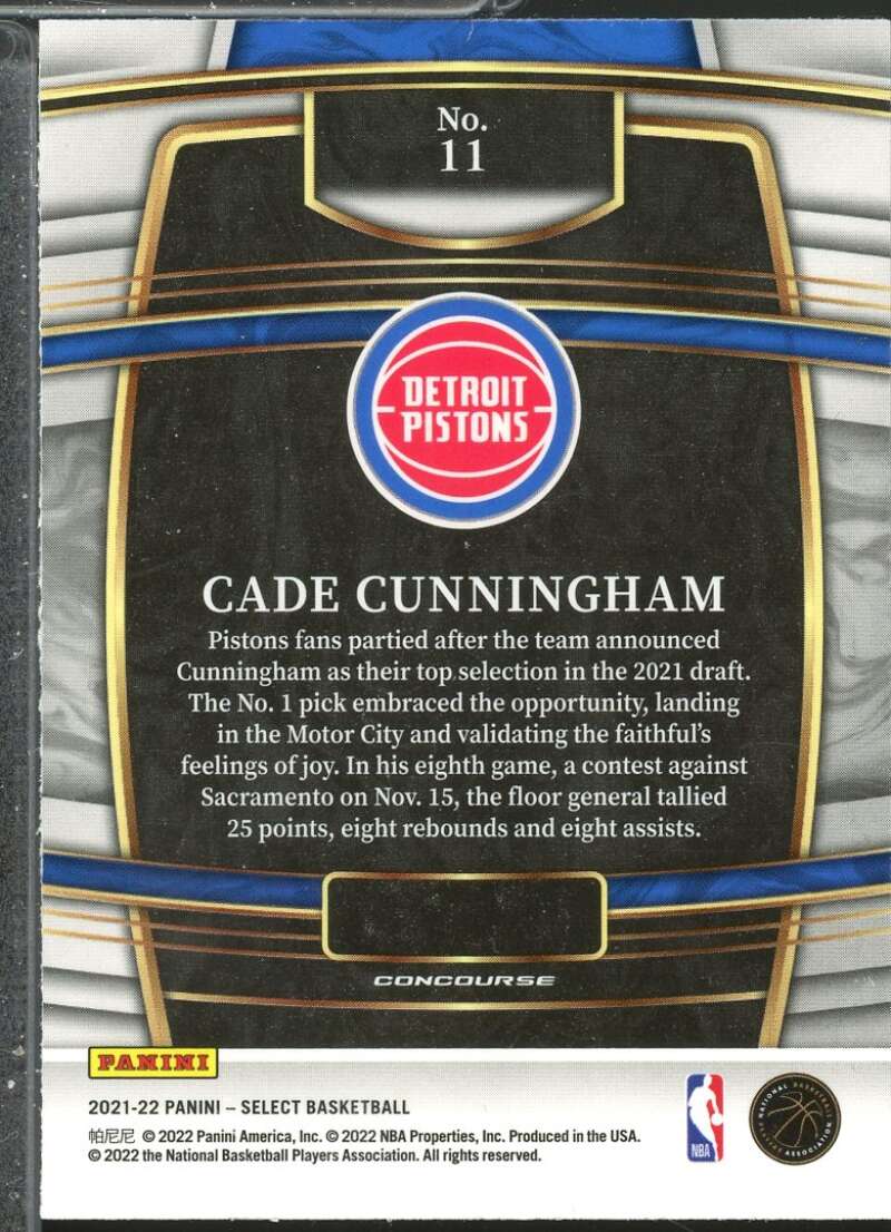 Cade Cunningham Rookie Card 2021-22 Select Blue #11  Image 2