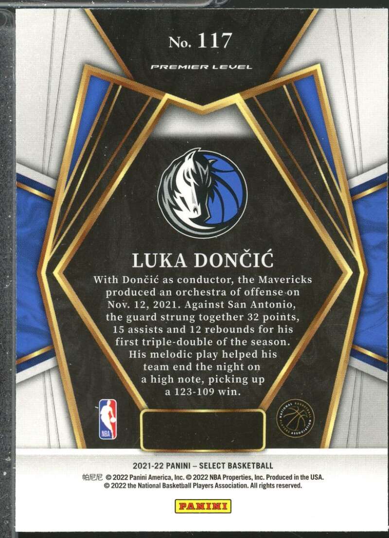 Luka Doncic Card 2021-22 Select Blue #117  Image 2