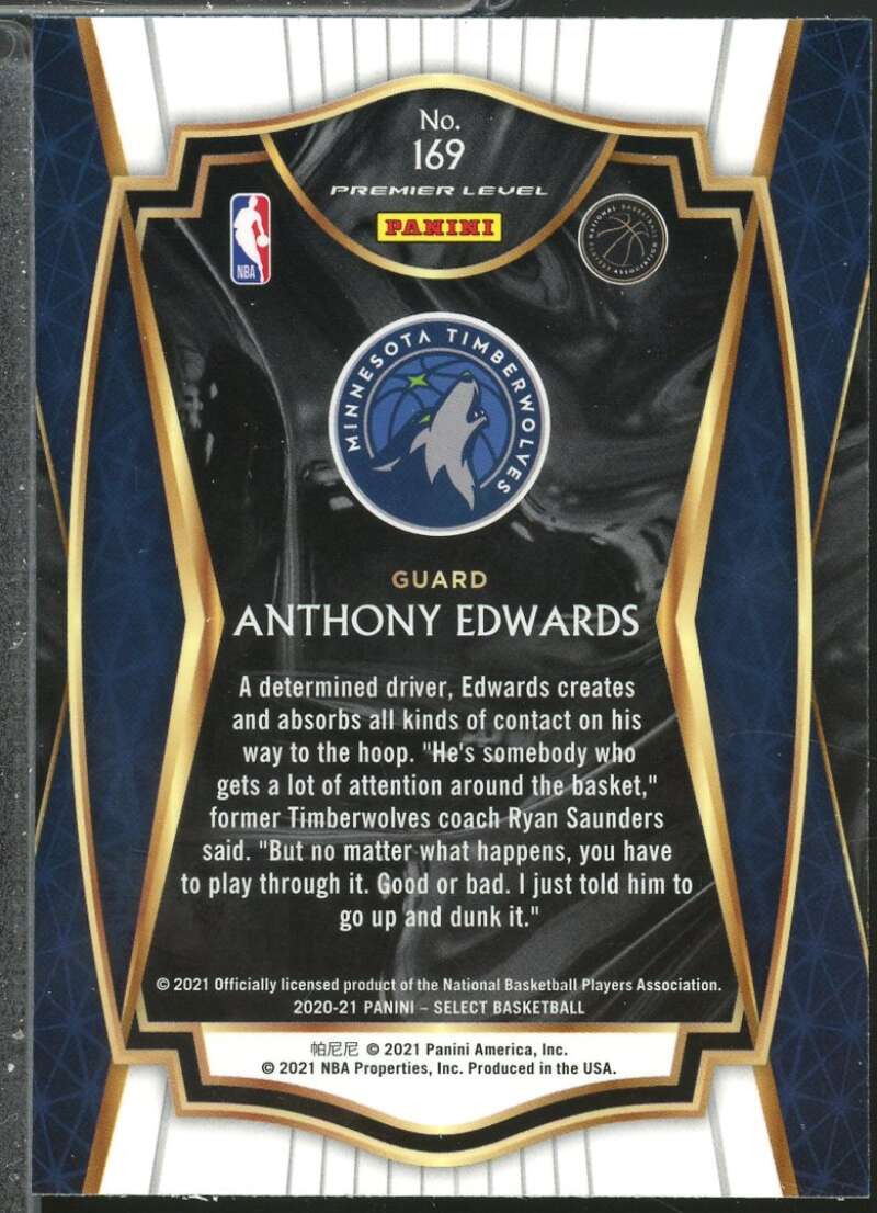 Anthony Edwards Rookie Card 2020-21 Select Blue Retail #169  Image 2